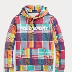 Polo Sport Ralph Lauren plaid patchwork Madras print pattern hoodie sweatshirt